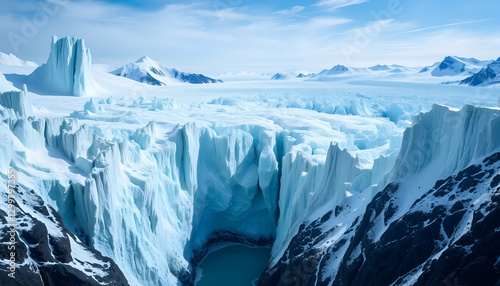 Stunning Antarctic Glacier Landscape Breathtaking Ice Formations Winter Wonderland Frozen Wilderness
