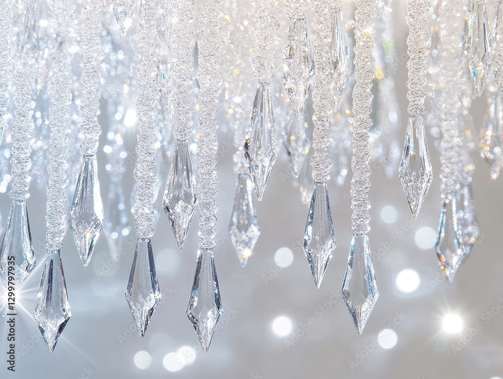 Dazzling Crystal Chandelier with Sparkling Lights and Reflective Surfaces Dazzling Crystal Chandelier with Sparkling Lights and Reflective Surfaces