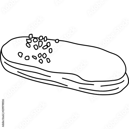 Hand Drawn Illustration of a eclair