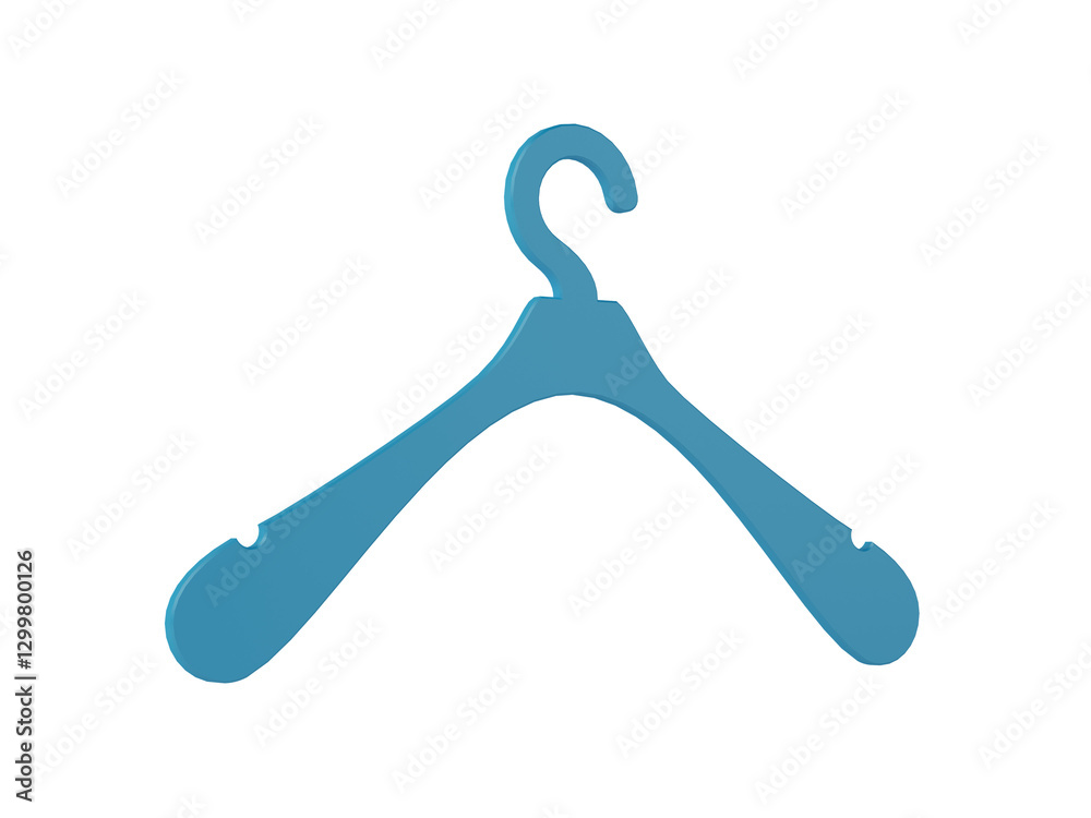 blue plastic hanger isolated rendering blue plastic hanger isolated rendering
