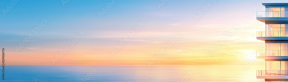 Sunset ocean view from skyscraper. Sunset ocean view from skyscraper.