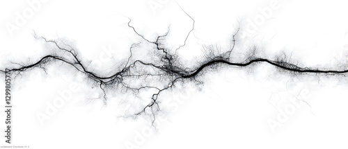 Dynamic abstract line art displaying neural connections digital medium isolated environment minimalist viewpoint conceptual exploration