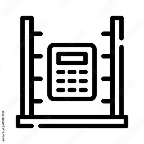 Icon Calculation App With Style Outline