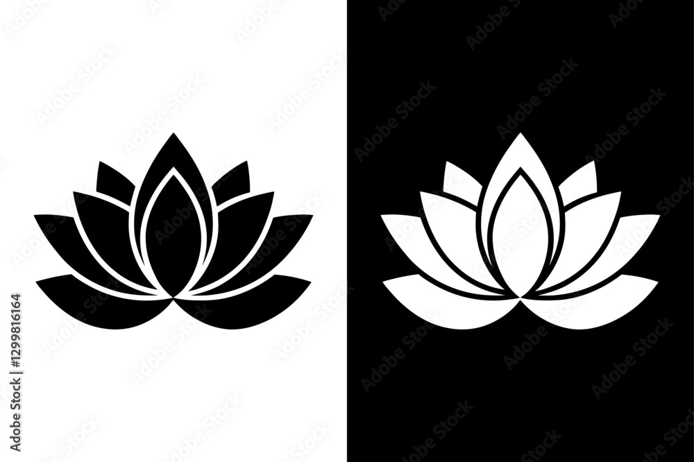 Minimalist Lotus Icon Bold & Beautiful in Black Minimalist Lotus Icon Bold & Beautiful in Black