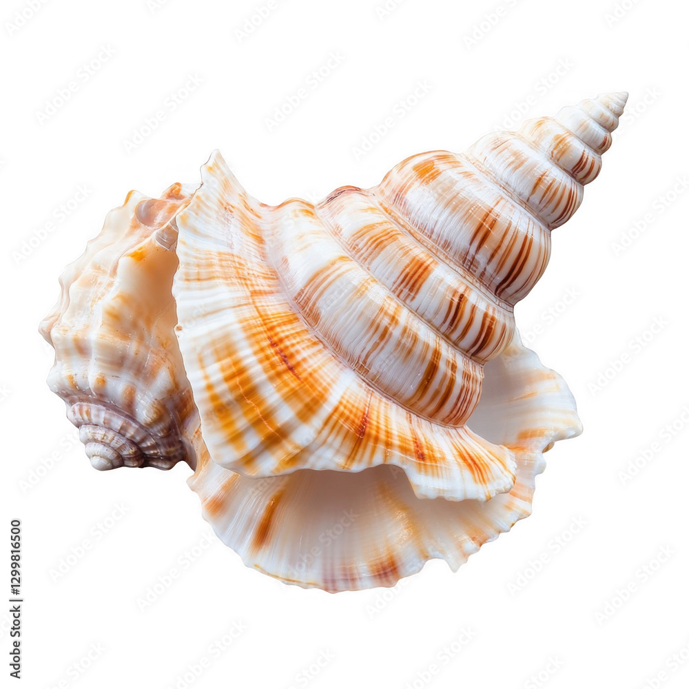 Beautiful Natural Seashells Showcase on White Background Beautiful Natural Seashells Showcase on White Background