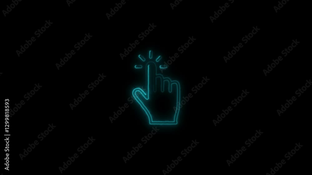 A hand touch click icon typically represents user interaction with a digital interface, such as tapping on a touchscreen or clicking with a mouse. neon click icon concept. A hand touch click icon typically represents user interaction with a digital interface, such as tapping on a touchscreen or clicking with a mouse. neon click icon concept.