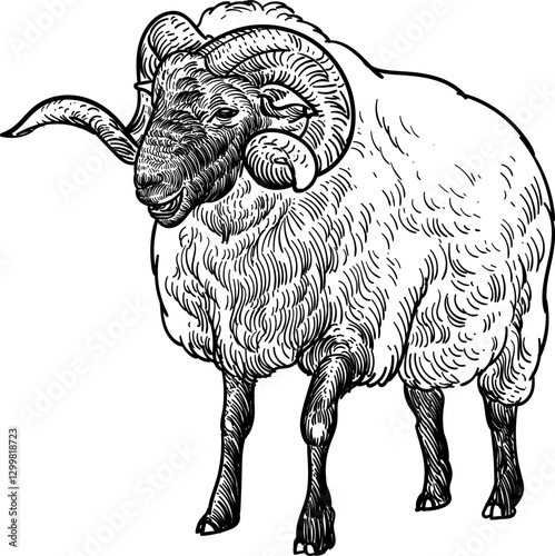 hand drawn artwork Navajo Churro sheep