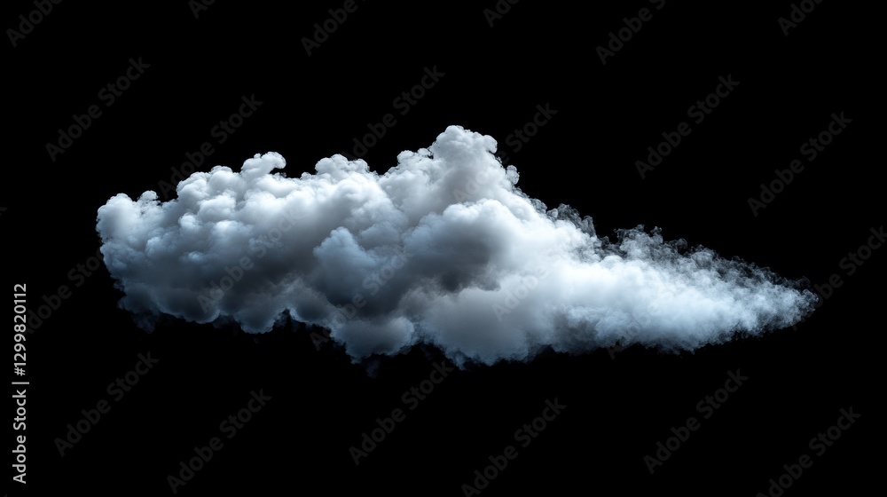 Realistic Cloud Formation on Black Background for Creative Projects Realistic Cloud Formation on Black Background for Creative Projects