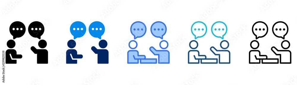 Discussion icon set different style collection Discussion icon set different style collection