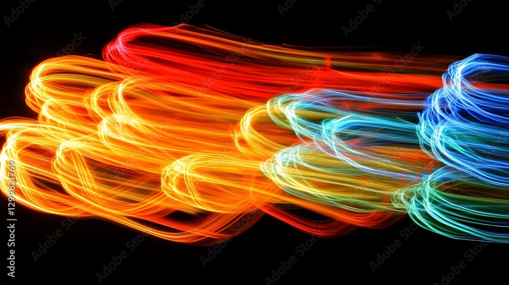 Abstract Light Trails Colorful Swirls Dynamic Energy Abstract Light Trails Colorful Swirls Dynamic Energy