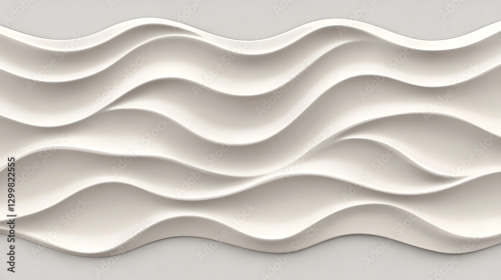 Fototapeta premium Abstract White Wave Pattern Texture Design
