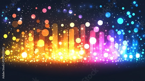 Colorful Abstract Lightwave Music Visualization