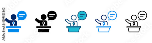 Speech icon set different style collection