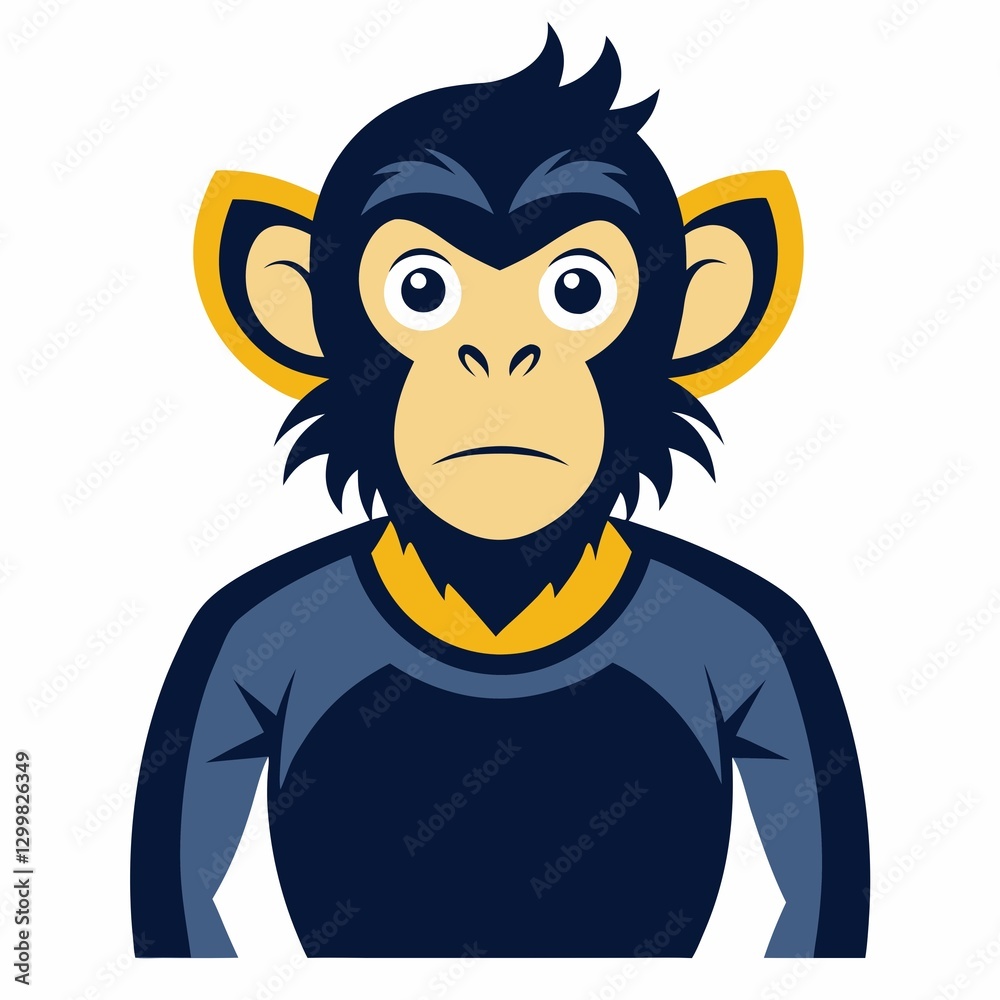 Naklejka premium a cute monkey vector illustration on white background 
