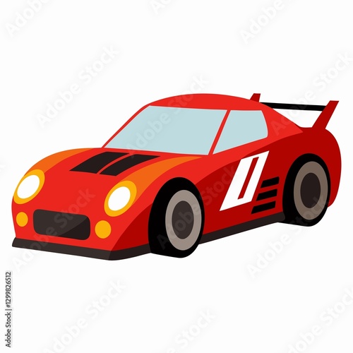 red car isolated on white background