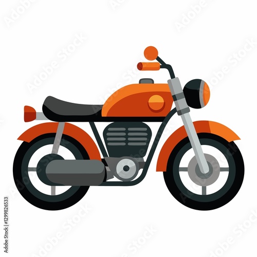 red scooter and red motorcycle on white background