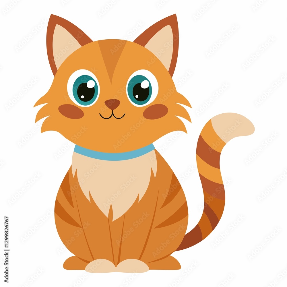 Fototapeta premium a cute cat on white background