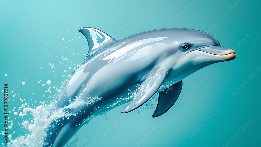Obraz premium Professional dolphin side view isolated background generative ai shot, 4656