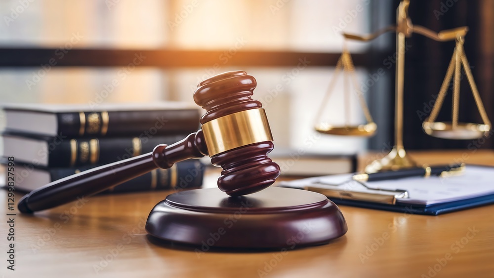 Judge's Gavel and Scales of Justice – Symbol of Law and Order Judge's Gavel and Scales of Justice – Symbol of Law and Order