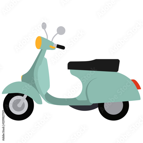 Vector illustration of a vintage retro scooter. Ideal for urban travel, classic transportation, retro vehicle design, delivery services, and stylish city commuting themes