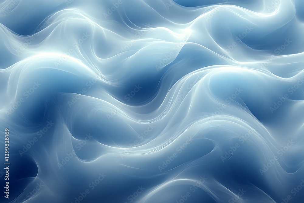 Obraz premium Swirling waves with misty blue background