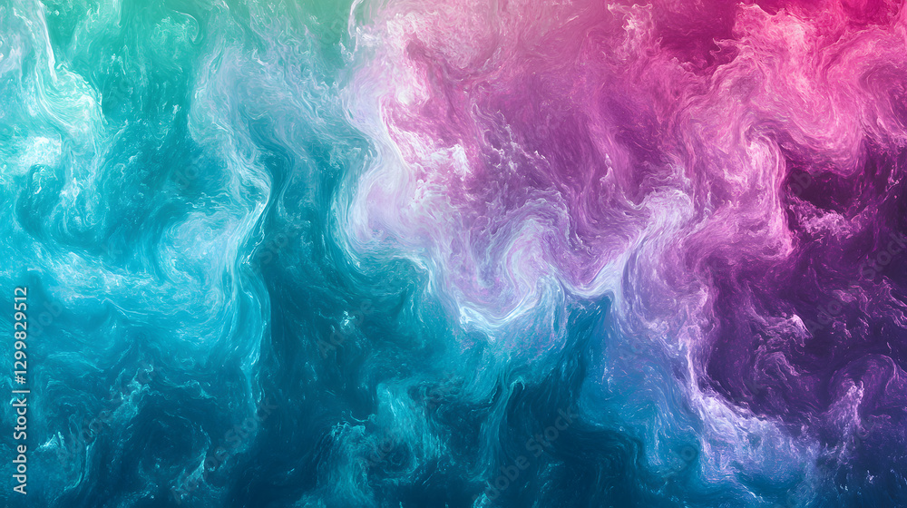 Obraz premium vibrant abstract image featuring swirling patterns of electric blues and neon pinks, creating dynamic and ethereal atmosphere. gradient effect enhances sense of movement and depth