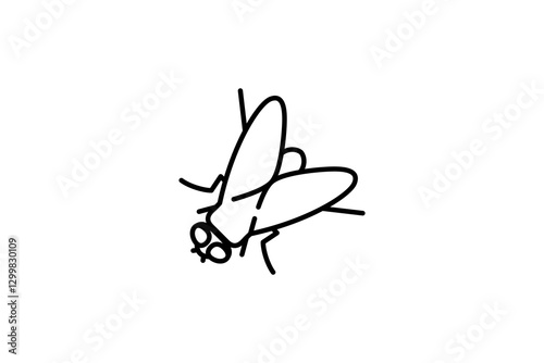 Vector illustration of insect fly icon design isolated on white background. line style object.