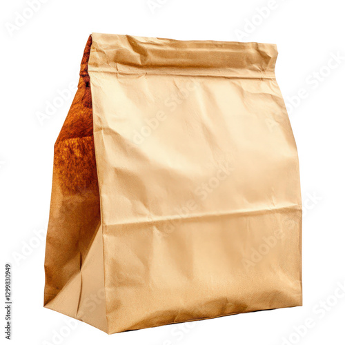 Simple brown paper lunch bag concept for food takeaway or delivery orders