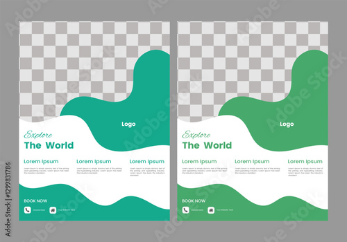  Travel poster template design
