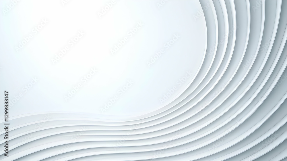Obraz premium Abstract White Wavy Design With Shadow Effect Creating Depth and Visual Interest