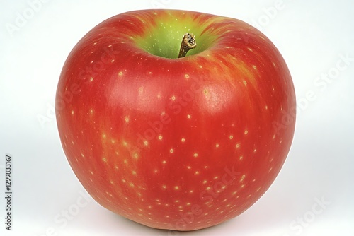 Single red apple on white background