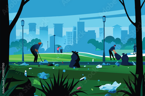 -illustration-of-a-city-park-covered-in-litter-wit (1).eps