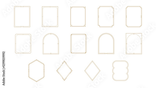 Gold Elegant Geometry Line Frames