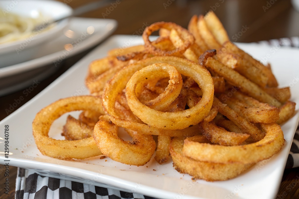 Curly fries are seasoned, spiral-cut potatoes, deep-fried to crispy perfection. They have a unique twist and are often served as a flavorful, crunchy snack or side dish. Curly fries are seasoned, spiral-cut potatoes, deep-fried to crispy perfection. They have a unique twist and are often served as a flavorful, crunchy snack or side dish.