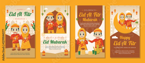 Eid Al-Fitr Greeting Social Media Portrait Template