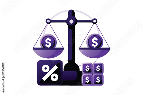 Create a minimalist monochromatic illustration featuring tax-related symbols like dollar signs, tax forms, and scales of justice, designed for a financial or accounting publication.