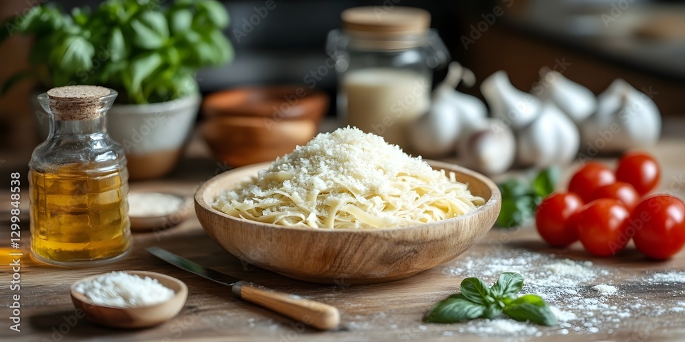 Delicious Homemade Pasta with Parmesan Cheese Delicious Homemade Pasta with Parmesan Cheese