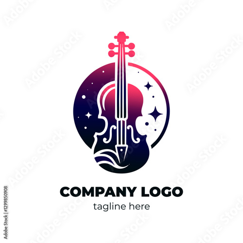 Versatile violin logo design tailored for music education, online lessons, and performance platforms showcasing a refined string instrument graphic with timeless musical symbolism