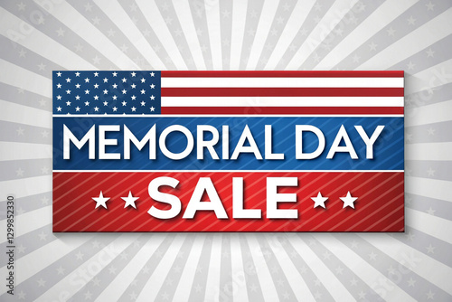 Memorial Day Sale Banner with American Flag Design