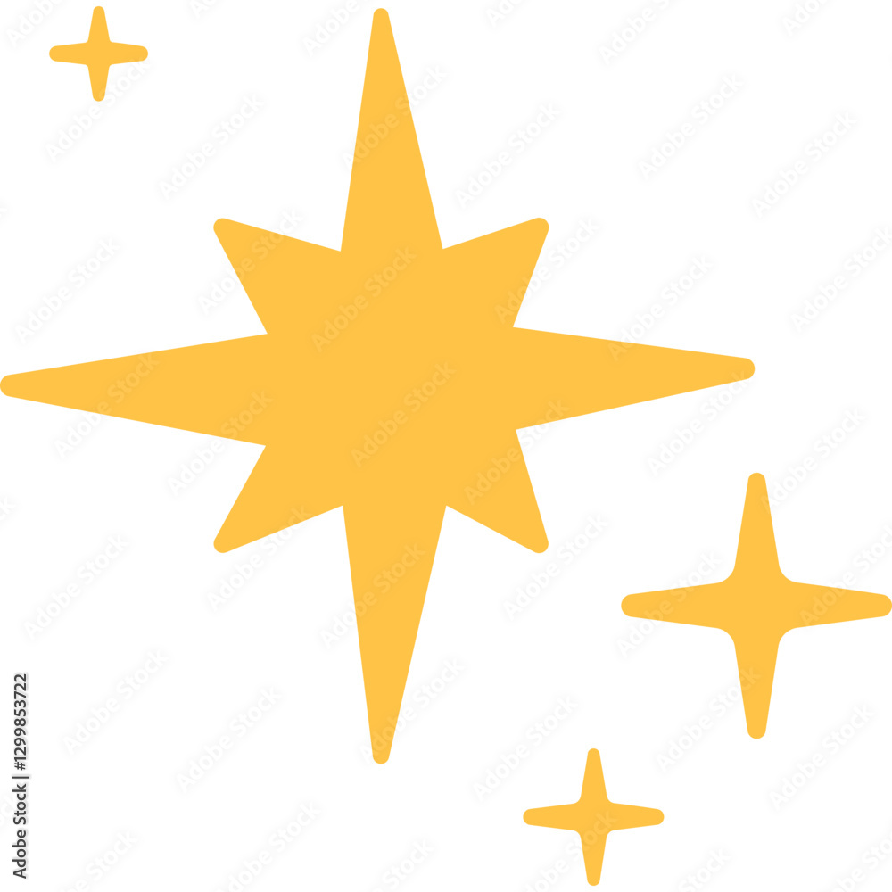 Obraz premium Hand drawn Gold Sparkling star ornament