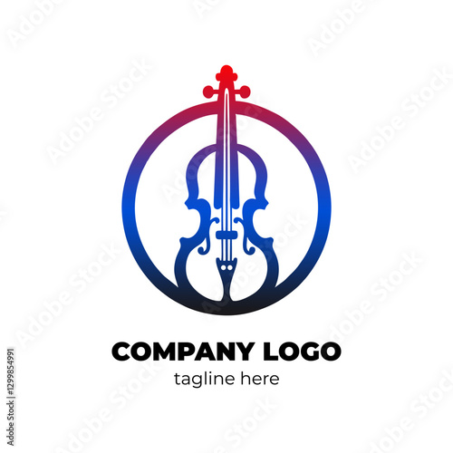 Modern Violin Logo with Musical Notes for Digital Music Apps Music Labels and Violinist Portfolios Ideal for Creative Music Branding and Performance Icons