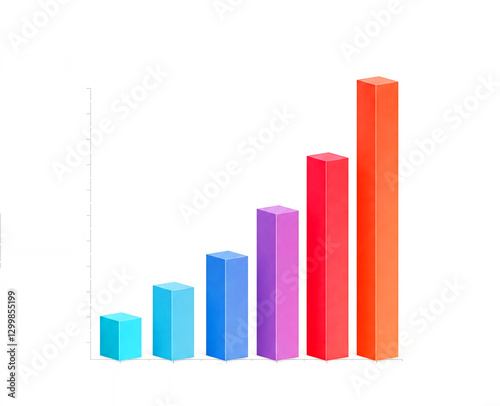 Free Download Business Growth 3D Bar Chart,Success and Progress Chart,Economic Growth Data Illustration - GFXLoad