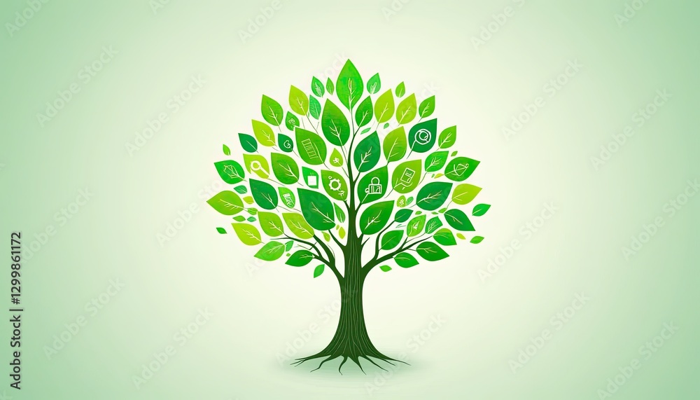 Sustainable growth tree illustration nature graphic design digital art conceptual environment Sustainable growth tree illustration nature graphic design digital art conceptual environment