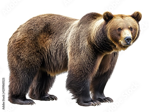 Wallpaper Mural A large brown bear standing on a white background Torontodigital.ca