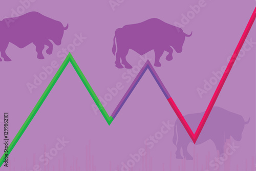 Create a minimalist background image featuring a stylized bullish silhouette, conveying strength and upward momentum.