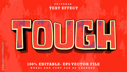 3d Paint Grunge Texture Word Tough Editable Text Effect Design