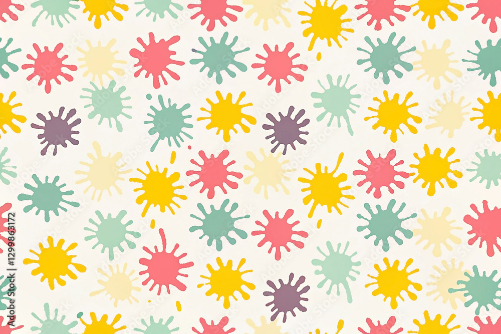 Seamless pattern with colorful paint splatters on white background. Seamless pattern with colorful paint splatters on white background.