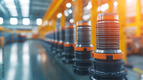 Wallpaper Mural Industrial-grade cutting tools manufacturing process factory assembly line product photography industrial environment close-up view precision engineering Torontodigital.ca