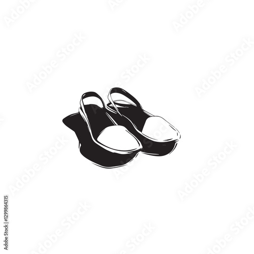 pair of flip flops on white