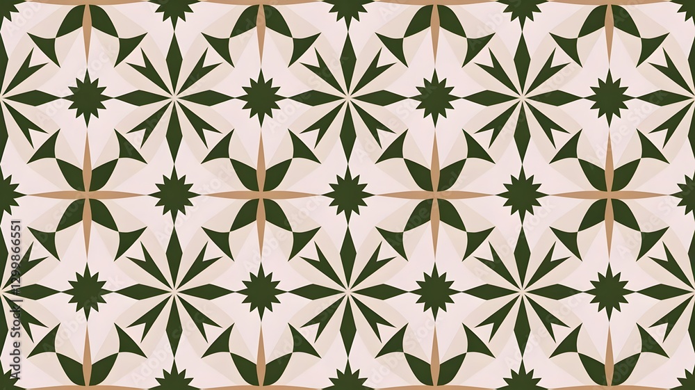 Fototapeta premium Seamless Ornamental Pattern with Abstract Floral and Geometric Texture